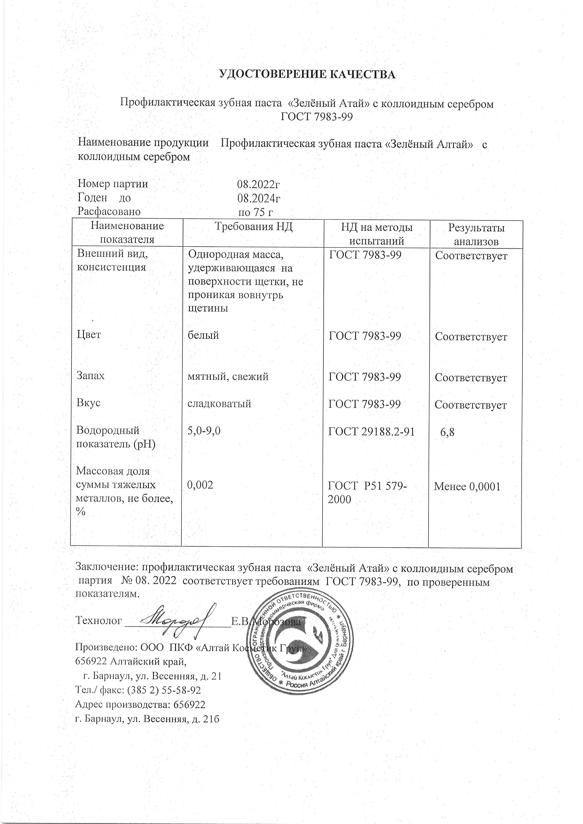 Паспорт №082022